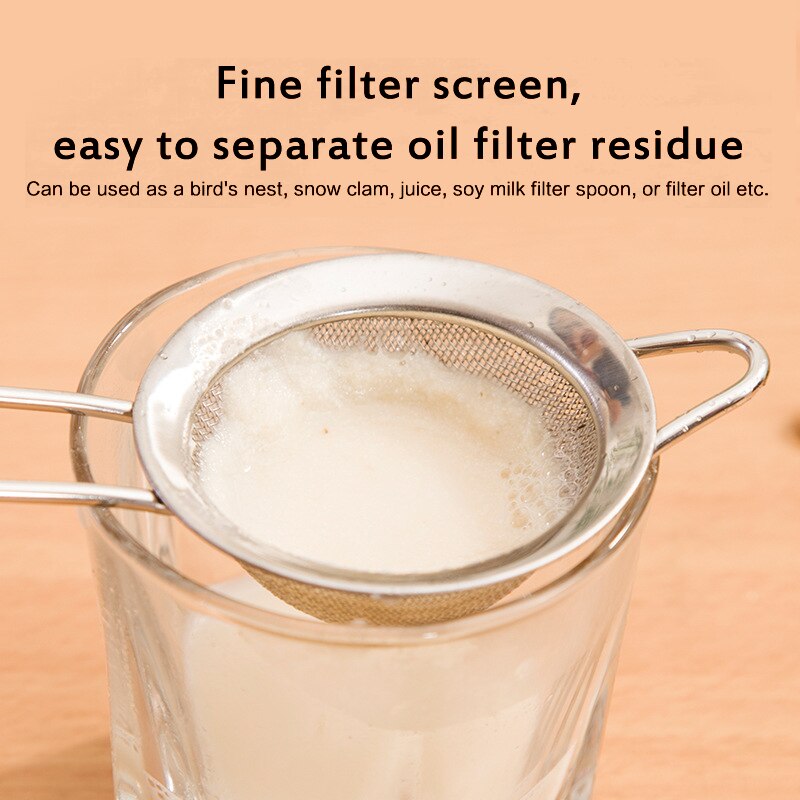 Kitchen Filter Scoop Superfine 304 Stainless Steel Oil Spill Spoon Filter Small Colander To Oil Across The Mesh Sieve Oil Scoop