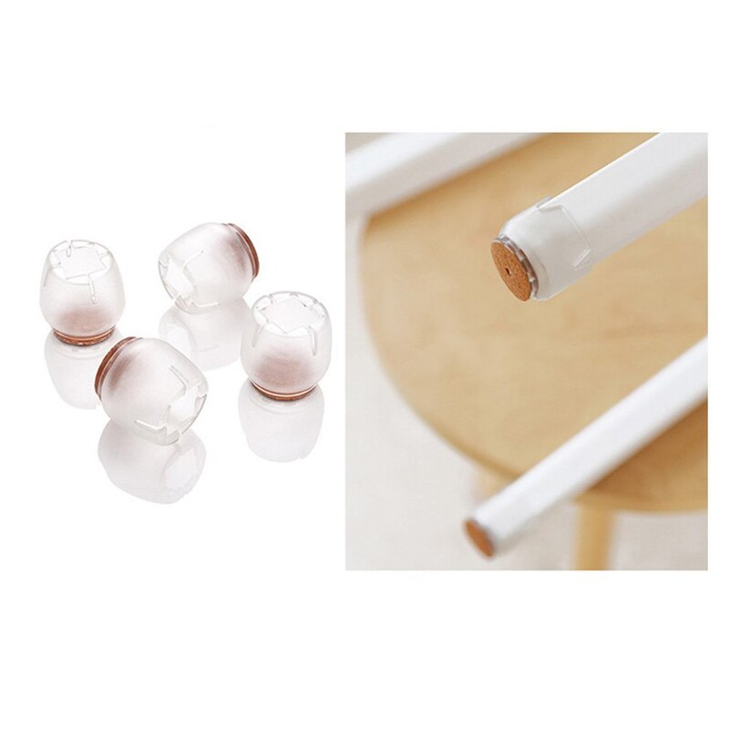 Paquet de 32 protecteurs de plancher de jambe de chaise pour les jambes de chaise de 25mm-29mm, embouts ronds de jambe de chaise de Silicone pointe de jambe de chaise, Transparent clair