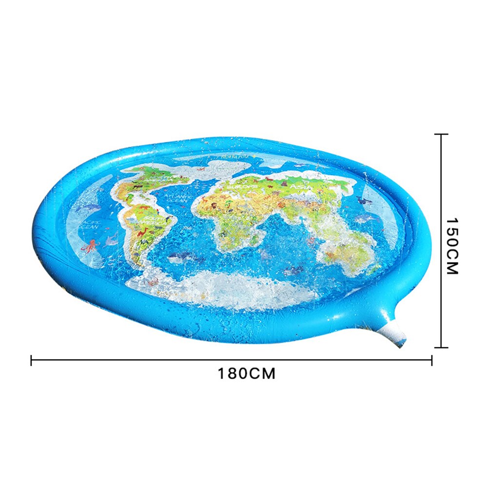 180/170cm Sommer Karte Aufblasbare Wasser sprühen matt freundlicher Ich bin Freien Rasen Spielen Sprinkler Pad Spiele Strand Rasen Sprinkler Pads: Blau