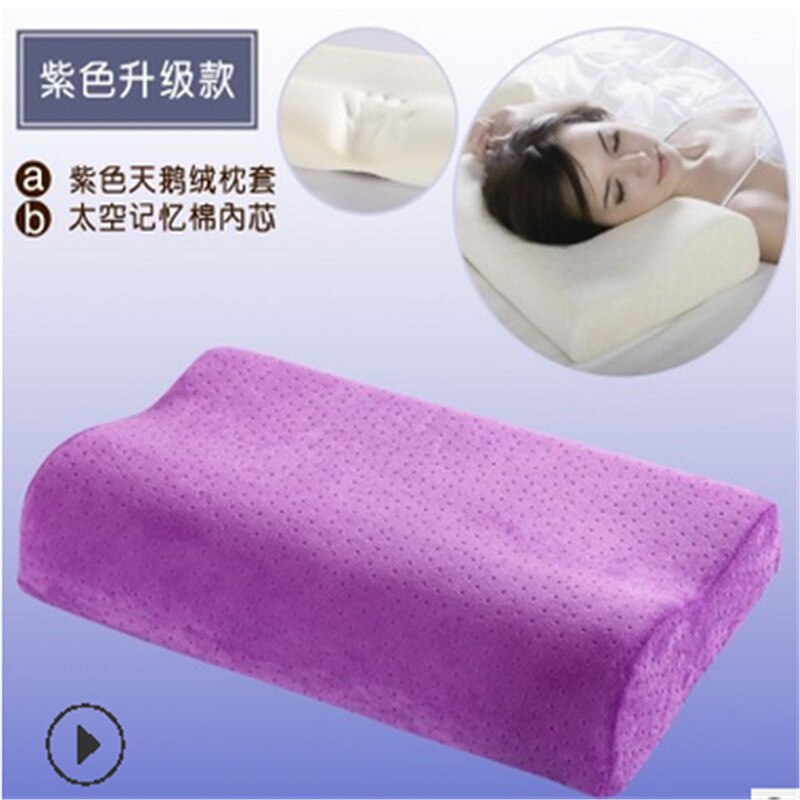Memory Foam Pillow Contour Memory Foam Pillow Neck Back Support Orthopaedic Firm Head My Pillows Room Pillow: purple