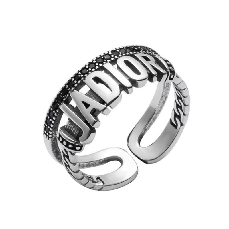 Jahrgang Gravierte Buchstaben Einstellbare Öffnen Ringe für Frauen Mädchen Zubehör Klassische Engagement Ring Schmuck