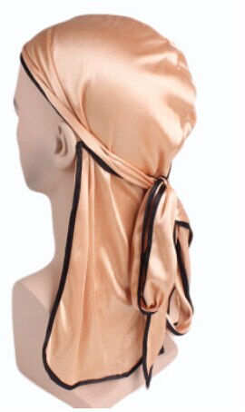 Pandebånd herre silke durags bandana turban hat parykker doo durag biker hovedbeklædning pandebånd pirat hat hårtilbehør: Guld