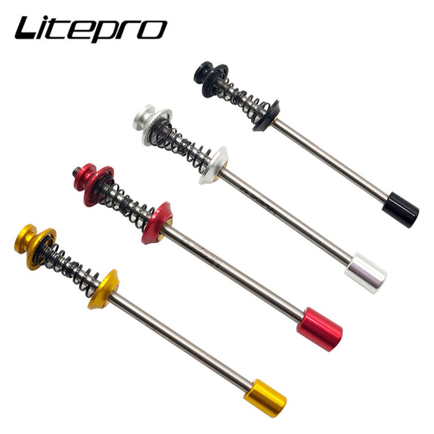 Litepro BMX Folding Bicycle Quick Release Hexagonal Lock Slow Release Mountain Road Bike QR Wheel Set Lever Titanium Alloy Shaft