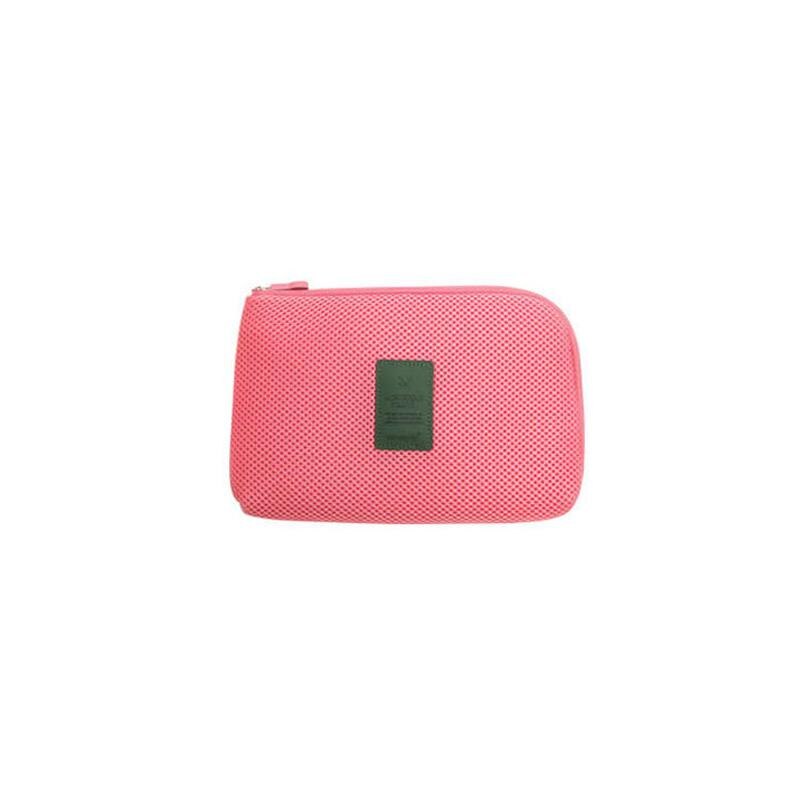 Cargador USB Digital de viaje a prueba de golpes, funda para auriculares, organizador de maquillaje, cosméticos, accesorios, bolsa de viaje, organizadores de embalaje: Rojo / L