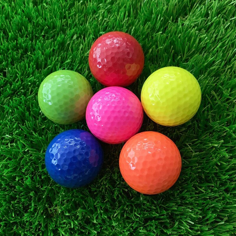 CRESTGOLF 6pcs/Pack Colorful Mini Golf Balls Two Piece Golf Practice Balls Training Golf Pelotas
