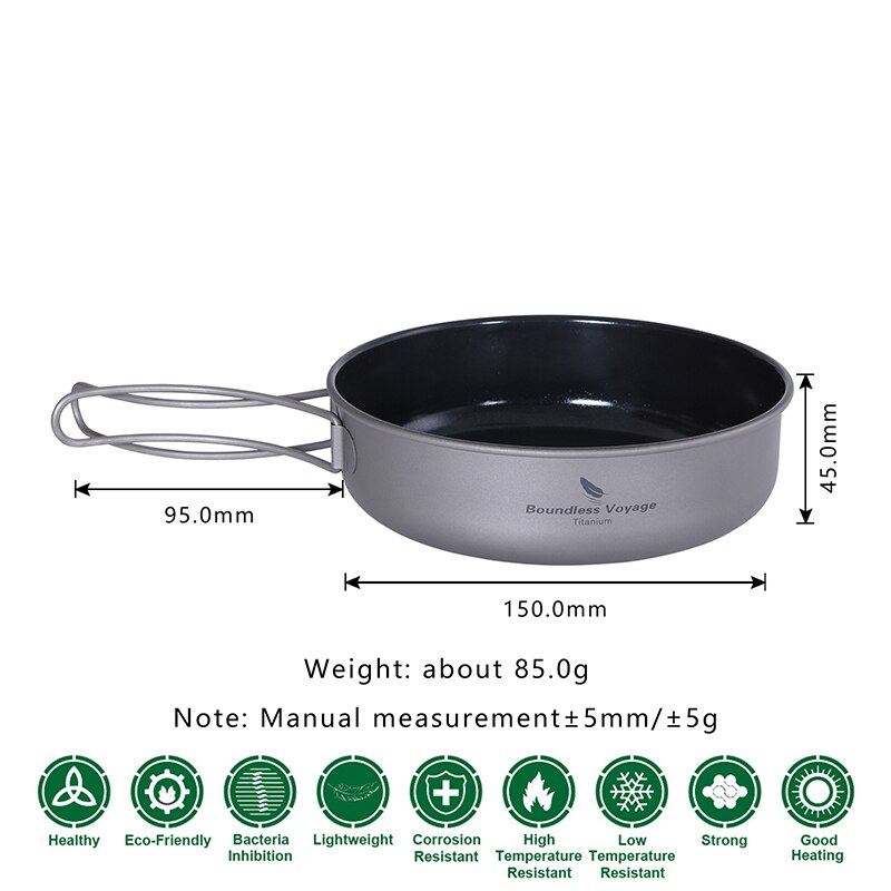 Poêle à Frire Antiadhésive Légère Pour Camping - Aluminium Avec Poignée Pliante (20 Cm)