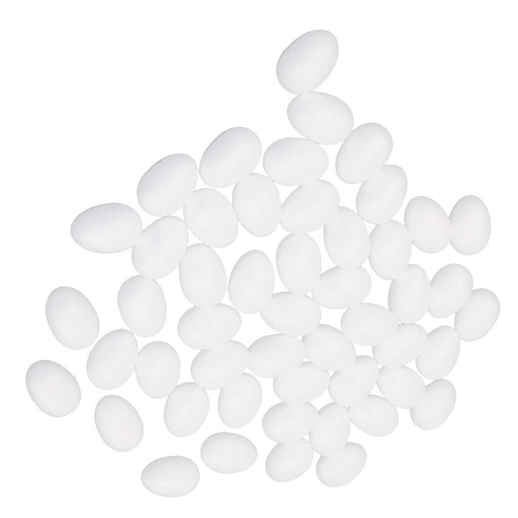 DIY 50pcs 1.97inch Smooth Foam Egg Shaped Foam Craft Making Foam Ball Home Party Wedding Decor Diy Supply