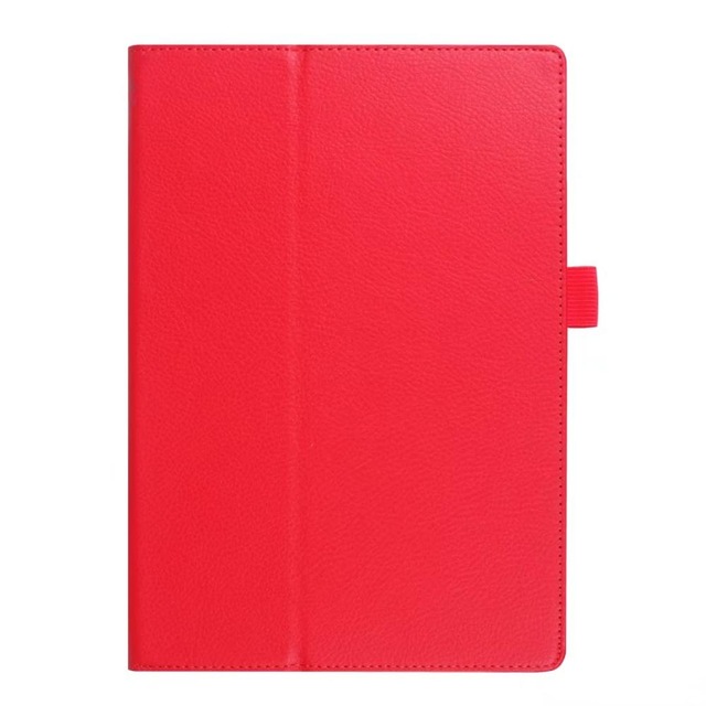 Folding Folio PU Leather Case for Lenovo Tab E10 TB-X104F Release Tablet Stand Cover for Lenovo E10 10.1 inch case+film+pen: red