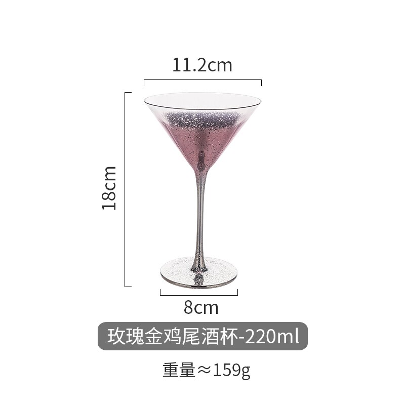 Star red wine glass lead free net red glass household champagne glass cocktail glass high foot whiskey glass: 8