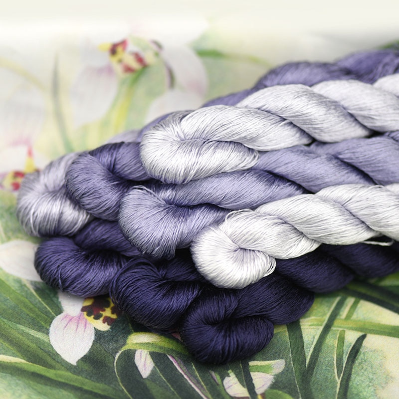 1pcs/400m silk embroidery thread / 100% silk thread /hand embroidery embroider cross stitch/Aubergine / 8 pure colors