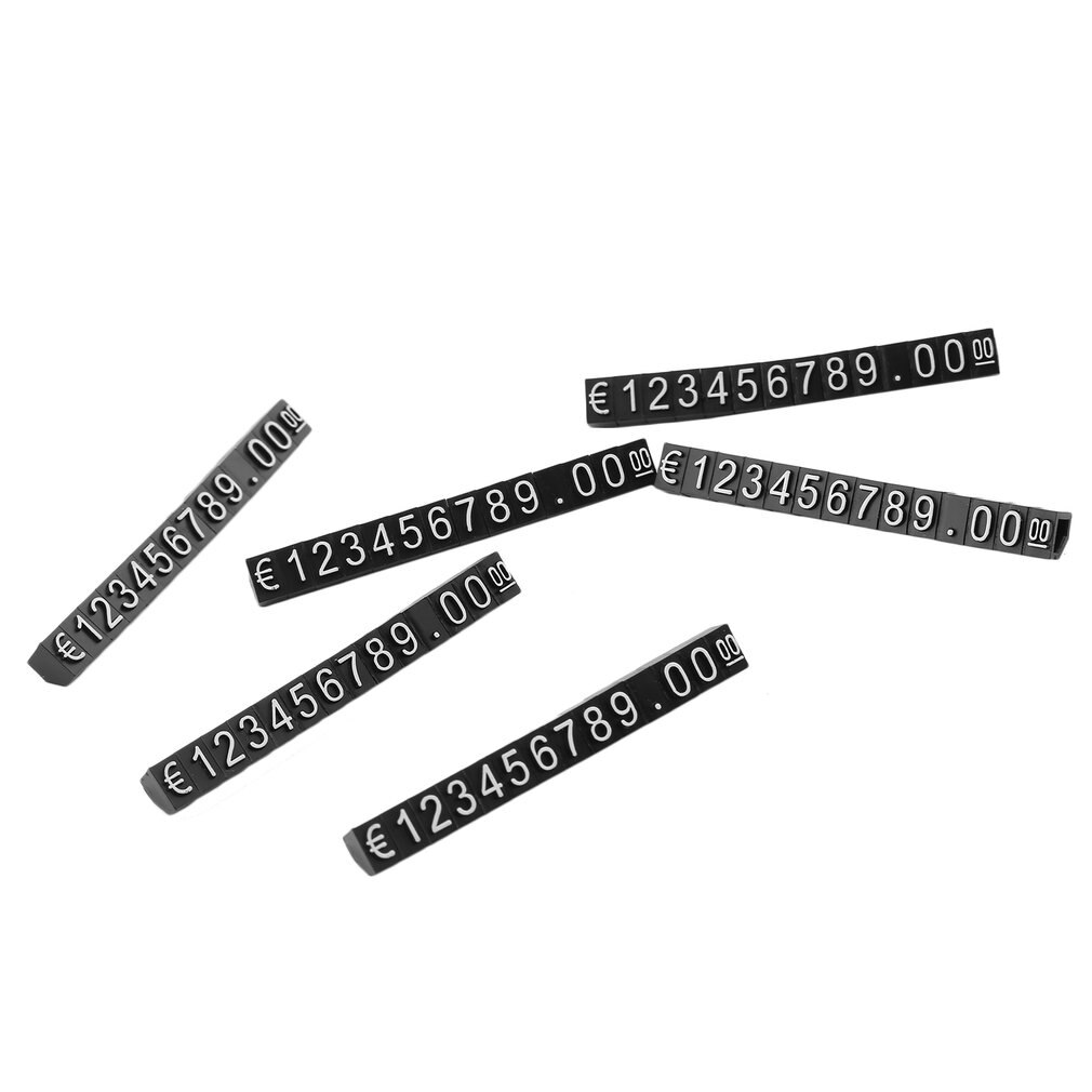 420 PCS Price Cubes White on Black Jewelry Watches Euro Sign Mini Adjustable Price Tag Display Signs for Retail Shop