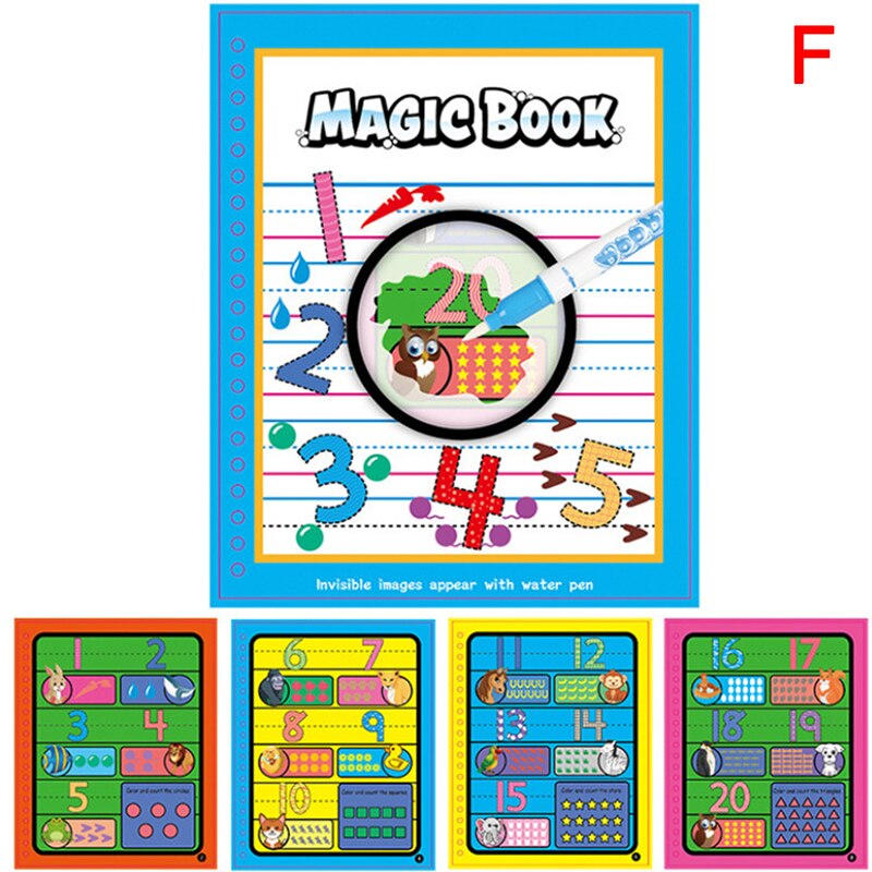 Livre de coloriage stylo magique peinture planche à dessin pour enfants jouets magique eau dessin livre d'anniversaire répété réutilisable GDeals: F
