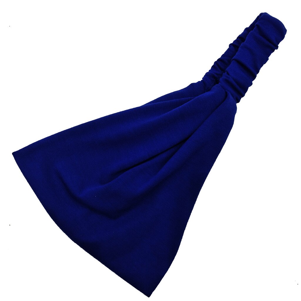 Cinta elástica para el pelo para Mujer, Bandana De Color liso para Yoga, gimnasio, banda para el pelo para el sudor, banda para la cabeza, Buzos deportivos: Azul oscuro