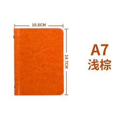 A7 Kleine Notebook Met Hard Retro Cover Leather Mini Pocket Boek Losse Notepad Briefpapier Notebooks Office Accessoires: Bruin