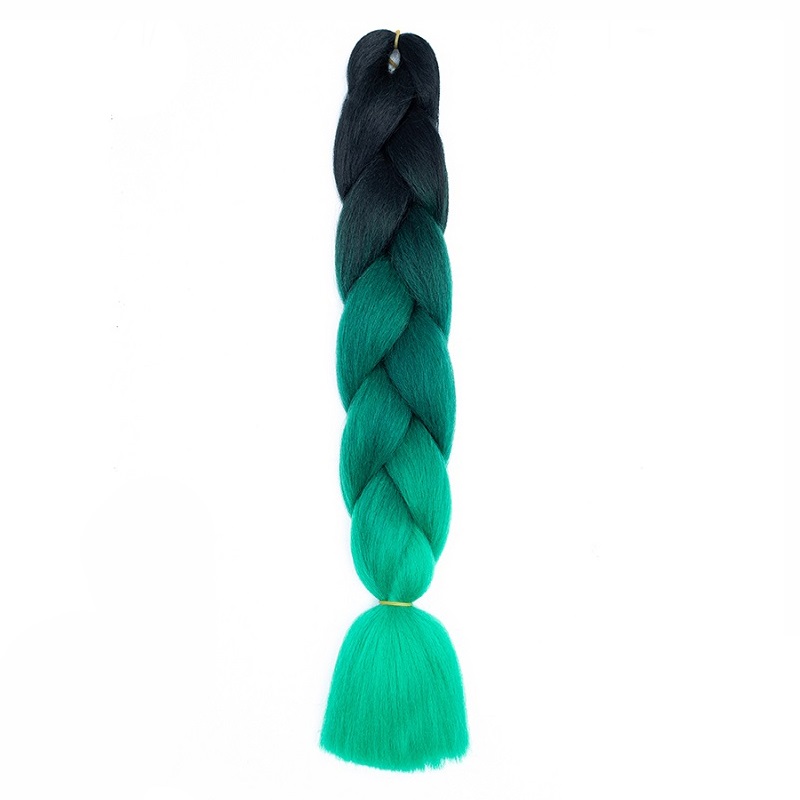 Estensioni trecce jumbo sintetiche da 24 pollici Capelli lunghi Yaki intrecciati lisci Capelli afro di colore Ombre per le donne