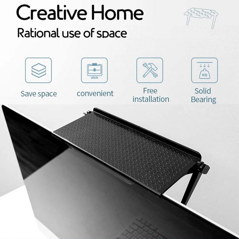 2 Pieces Screen Top Shelf TV Top Storage Bracket Adjustable Monitor Top Shelf for Media Boxes Router Game Console Home Decor