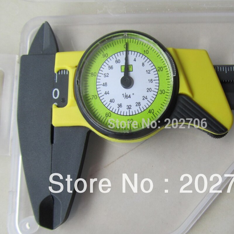 Factory-outlet! 150mm/6"Plastic Dial Caliper PLASTIC BLACK DIAL VERNIER CALIPER inch-reading caliper