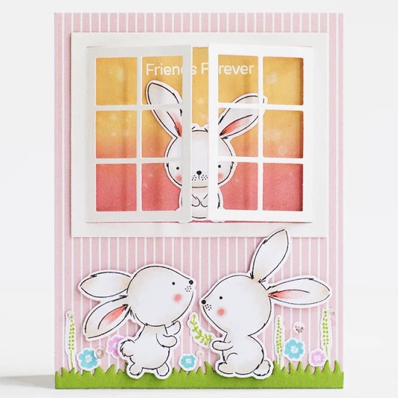 DIY Layer Metal Cutting Die and Scrapbooking For Paper Making Sweetest Somebunny Embossing Frame Card Craft Stamp Set