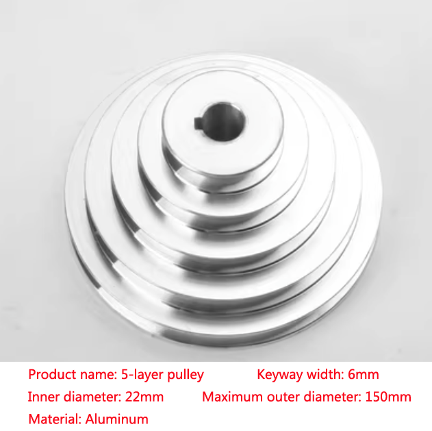 Bänkborr 54mm to 150mm ytterdiameter 14 16 18 19 20 22 24 25 28mm borrning aluminium a typ 5 steg pagodremskiva för kilrem 1pc: Gul