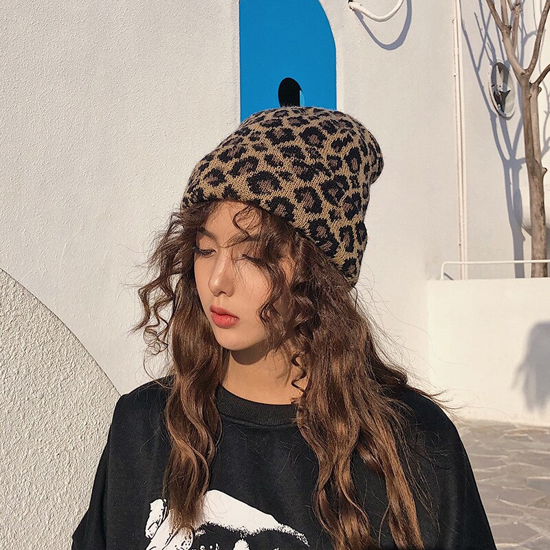 Bonnet imprimé léopard pour Femme et homme, Chapeau, Casquette, Hip Hop, tendance, collection hiver 2022