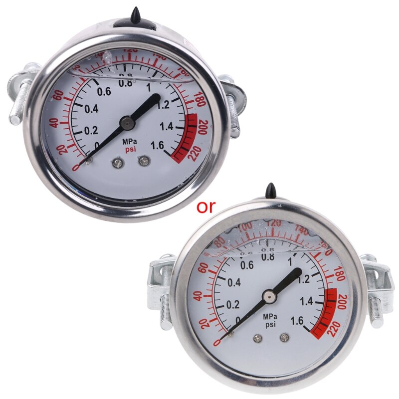 0-1.6MPa 0-220psi Water Vloeistof Manometer Meter 1/4 "F Omgekeerde Osmose Pomp P9YD