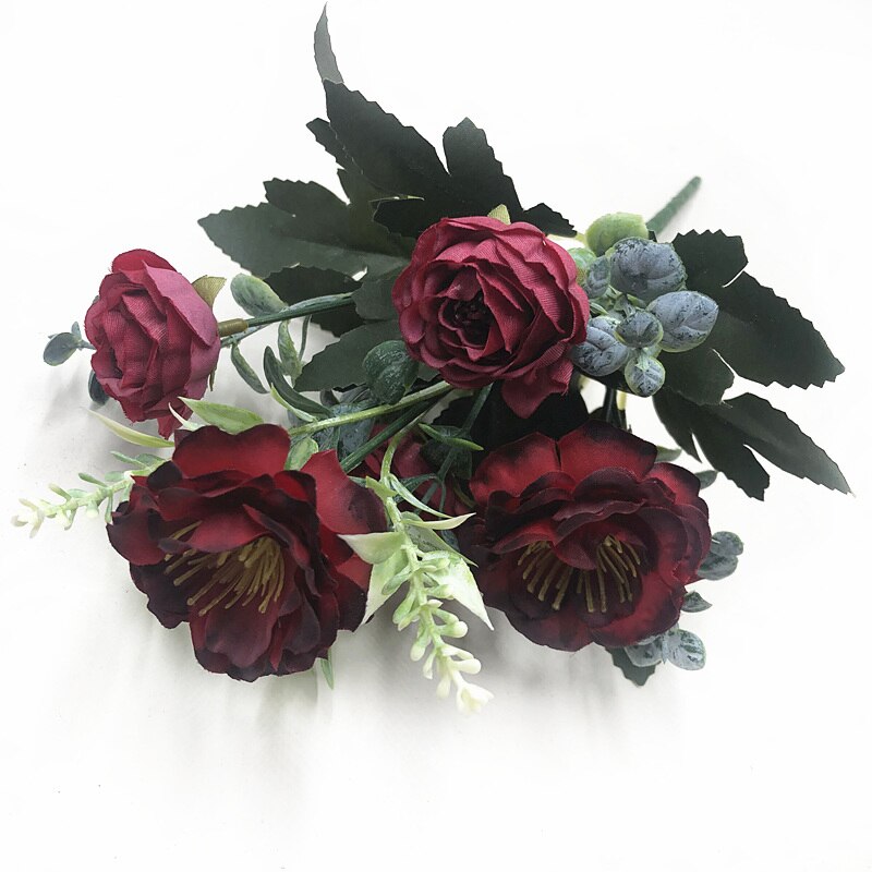 Yoormer Kunstmatige Pioen Zijde Bloem Boeket Elegante Thuis Kunstmatige Bruiloft Decoratie Boeket Bloem Decoratie