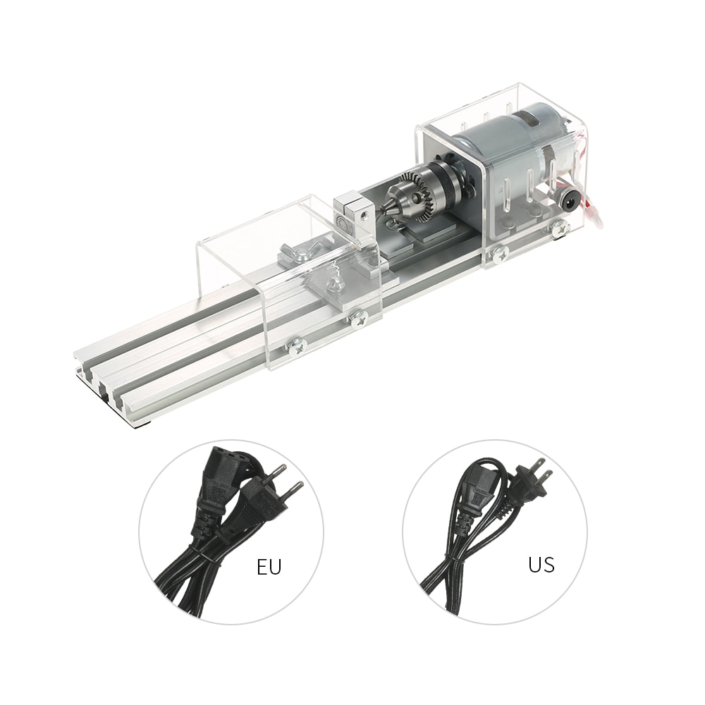 Minimáquina de Torno DIY de 100W, minimáquina de Torno para carpintería, Torno de trabajo en madera, herramienta de taladro de pulido