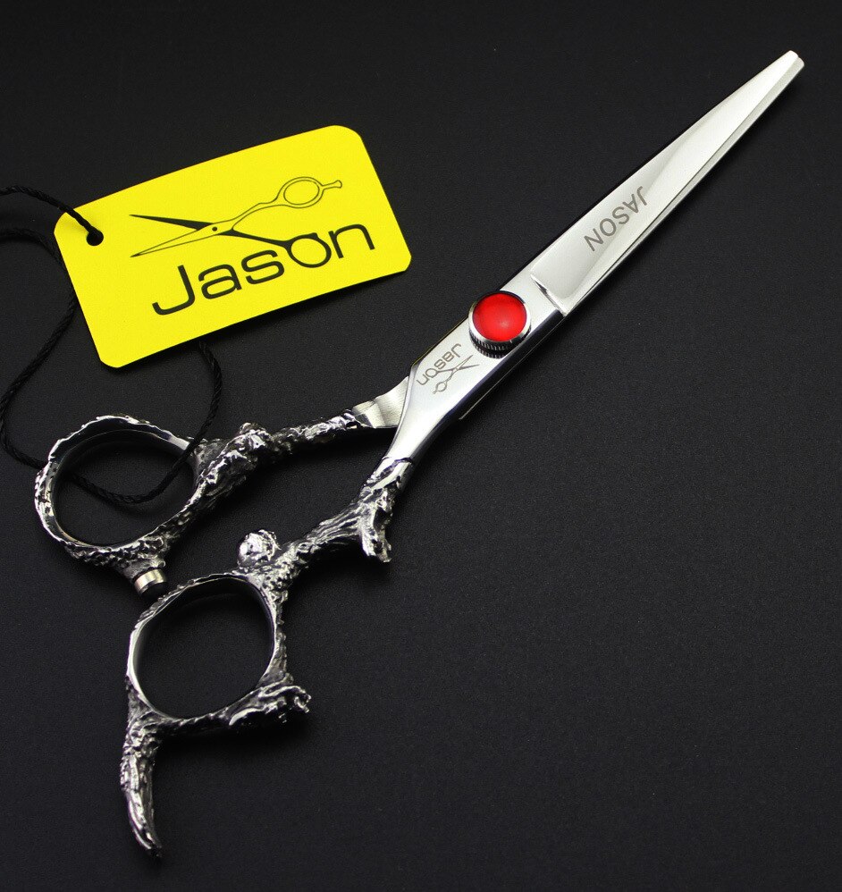 331# 6'' Brand Jason TOP Hairdressing Scissors 440C Dragon Handle Barbers Cutting Scissors Thinning Shears Hair Scissors