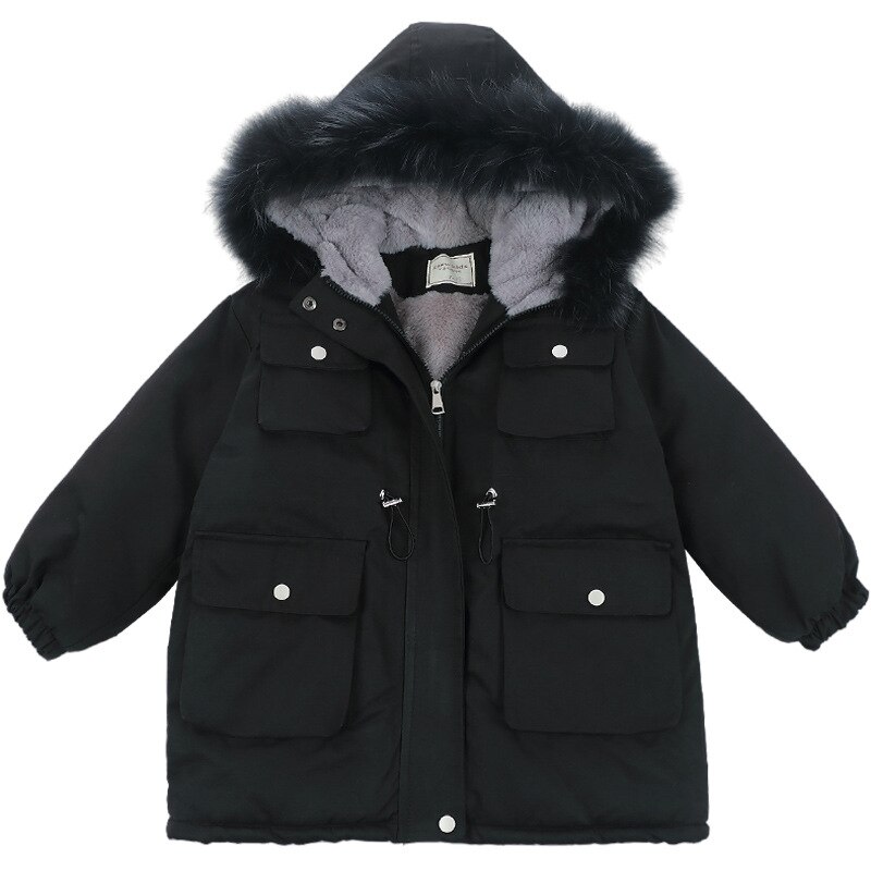 Meninos roupas 2021 novo inverno quente jaqueta crianças além de veludo grosso casacos preto azul com capuz jaquetas roupas adolescentes crianças outerwear