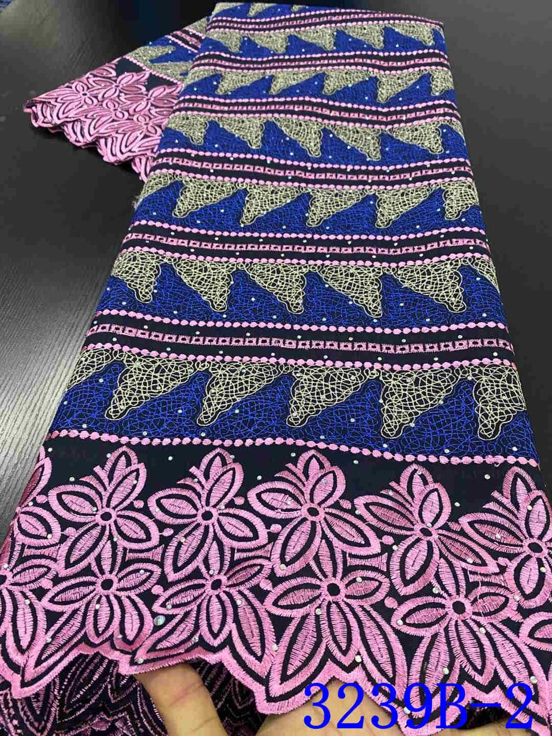 Nigerian Voile Lace Fabric Lace African Lace Fabric Embroidery Cotton For Dress Daily Sew YA3239B-6: Picture 2