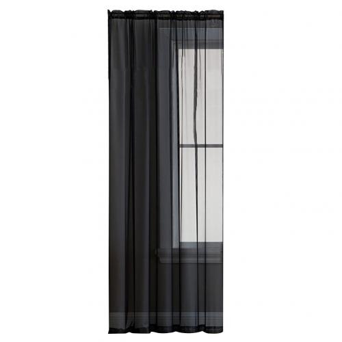 1Pc Einfarbig schier Tüll Fenster Vorhang Drapieren Wohnzimmer Balkon Terrasse Dekor Vorhang für dekorieren wohnzimmer, schlafzimmer und: Schwarz / 132x210cm