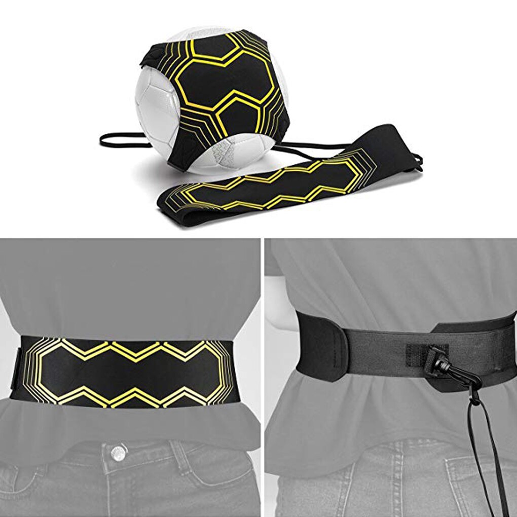 Soccer Ball Practice Belt Football Kick Training Belt Adjustable Trainer Train Equipment Practice Belt Hands Kids Adult Soccer