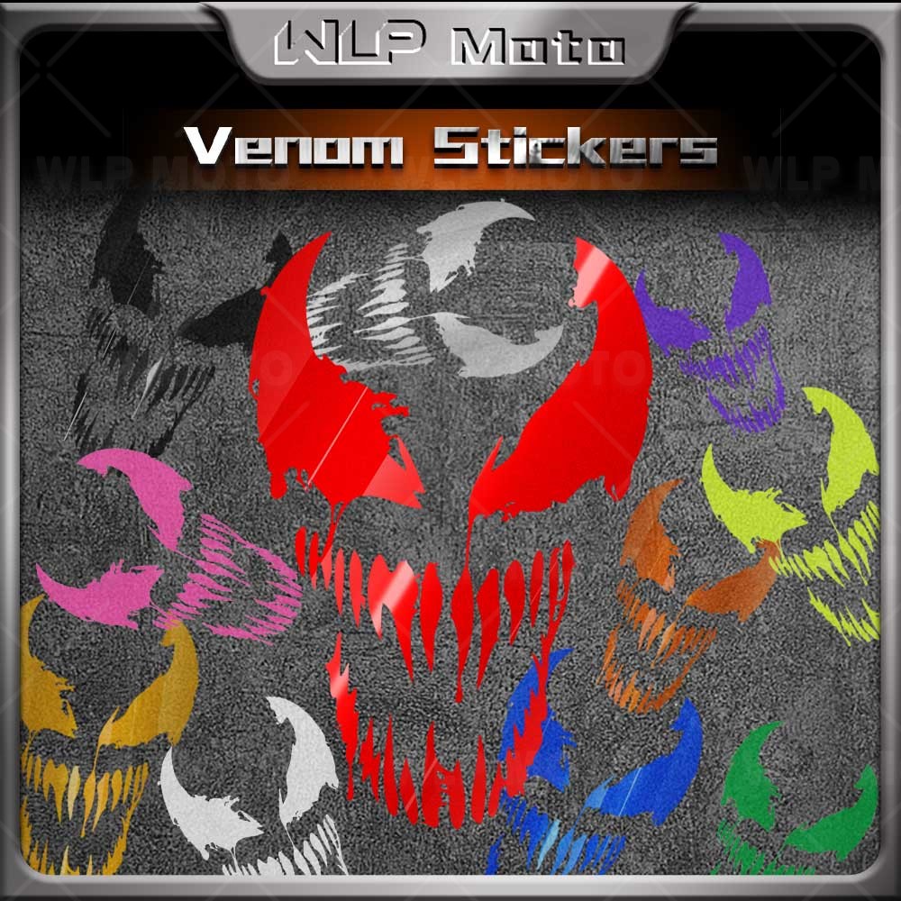 Autocollant de moto fantôme Venom, décalcomanies de décoration pour réservoir de carburant, pare-brise, carrosserie de voiture, fenêtre triangulaire, autocollants imperméables, accessoire
