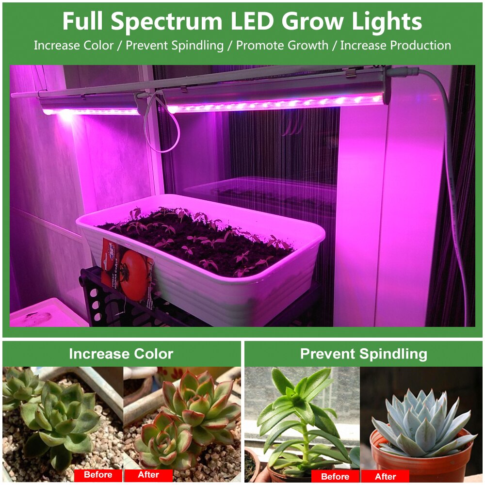 Wachsen LED-Licht AC85-265V T5 Röhre voll Spektrum LED Phyto-Lampe Innen Wachstum Bar Licht für Aquarium Gewächshaus Gewächszelt 5Stck / viel