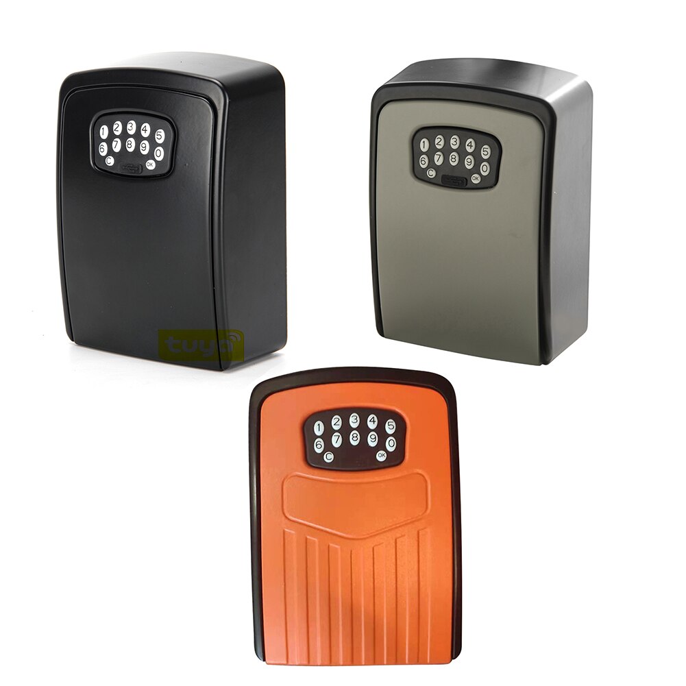 Smart Key Lock Box Tuya Wall Mount Smart Home Key Safe Box Weatherproof for Construction Sites Homestay Apartment