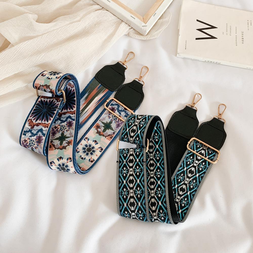 Adjustable Nylon Bag Straps Women Colorful Printing Replacement Wide Strap Shoulder Messenger Handbag Handle Ornaments