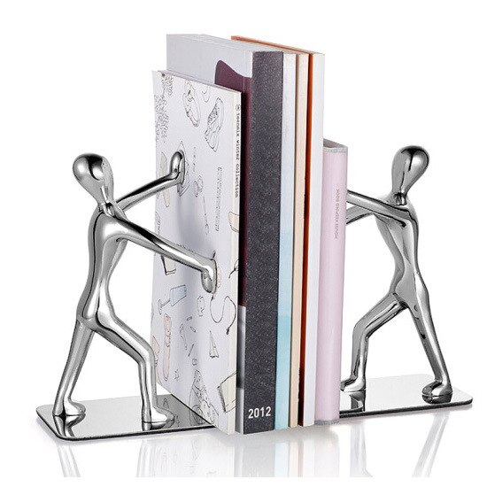 1 par bogholder humanoid figur skridsikker kunst skrivebord arrangør bogreol kontor tilbehør kontor undersøgelse dekoration