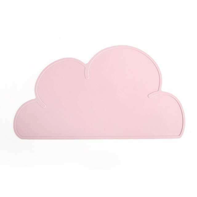 Cloud Shape Plate Mat Placemat for Kids Food Grade Silicone Table Pad Waterproof Heat Insulation Easy Cleaning Baby Tableware: Pink