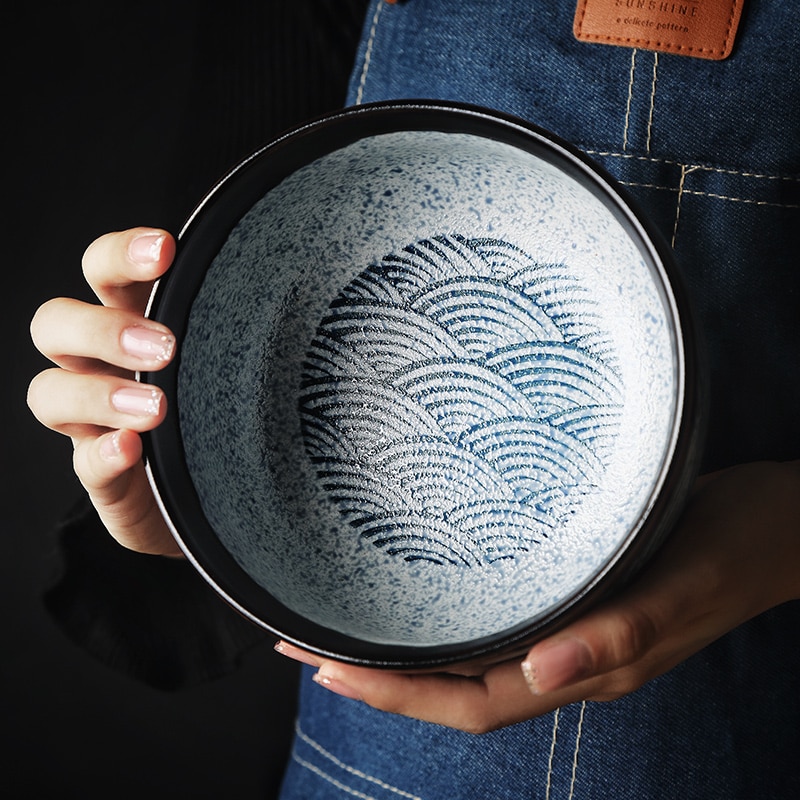 RUX atelier bol de riz japonais en céramique, bol de Ramen bol de salade bol de soupe à nouilles, Restaurant cuisine vaisselle décoration de la maison