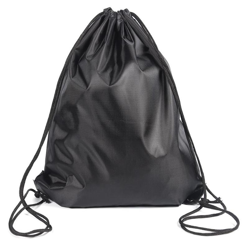 1PC Waterproof Outdoor Beach Swimming Sports Drawstring Backpack Organizer Gym Storage Bag For Shoes Towel Clothes 42*34CM: Black Color