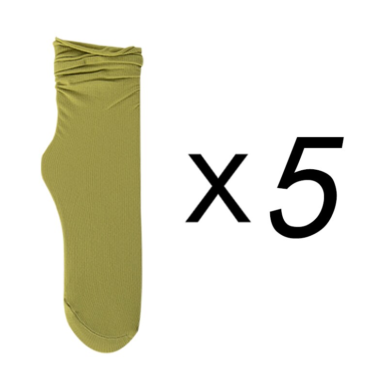 5 pares mulheres meias altas macias, velet soltas alças, meias fortes para meninas respiráveis meias masculinas um tamanho unissex: green