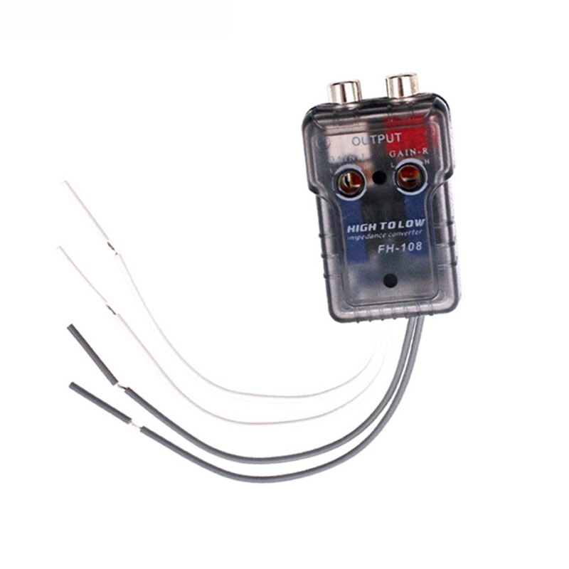 High Level Speaker Signal to Low Level RCA Adapter Car Audio High to Low Subwoofer Audio Converter G99F