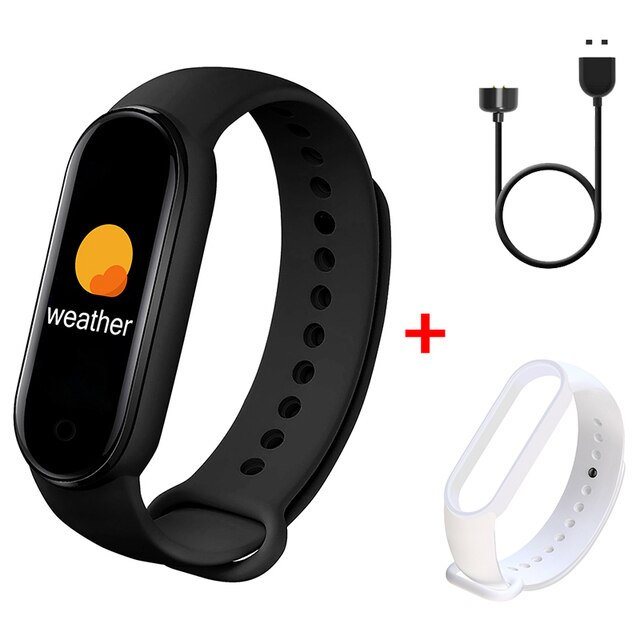 M6 Smart Bracelet Smart Watch Sport Fitness Tracker Smartband Men Women Smart Band For iOS Android Bluetooth-compatible Band: Black with Strap03