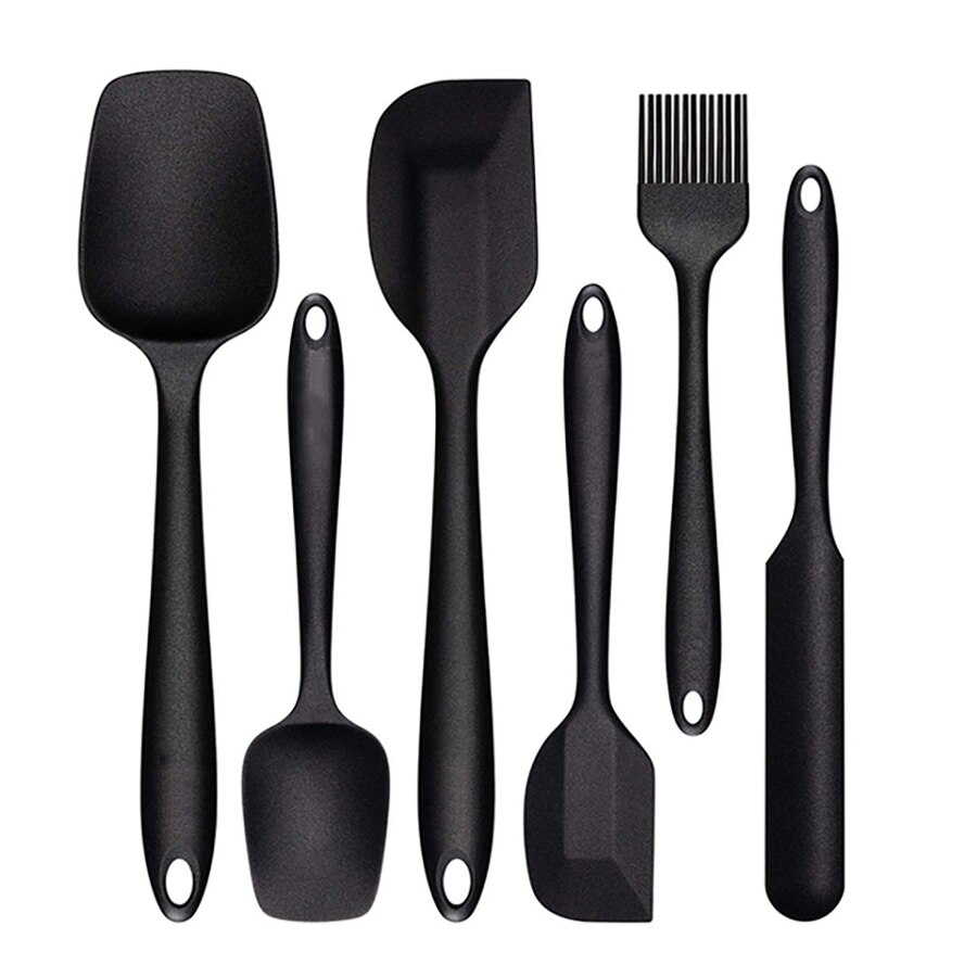 6 Pc Silicone Baking Tool Spatula Set Kitchenware Heat Resistant Bread Cake Utensils Scraper Spoon Oil Brush Cooking Accessories