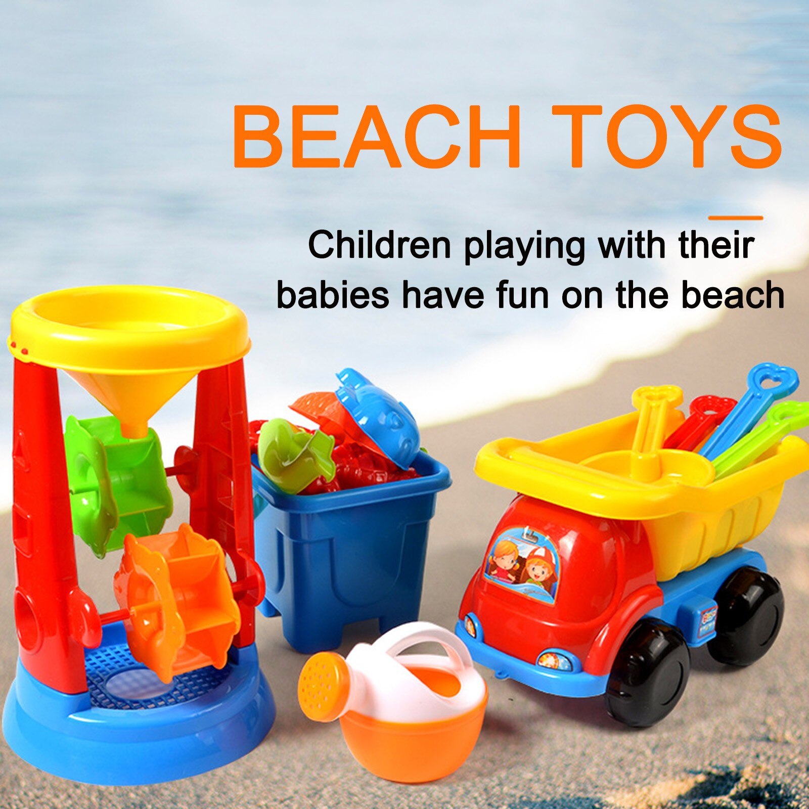 25pcs Beach Tools Set Sand Playing Toys Kids Fun Water Beach Seaside Tools Beach Sand toys Sandglass Shovel Tool Детские