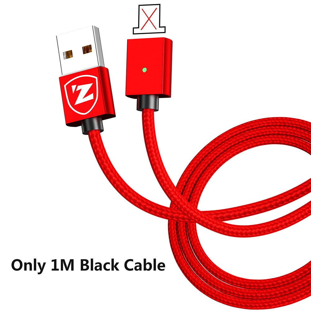 Zrse 3a magnetische kabel voor iphone samsung snel opladen micro usb-kabel type c kabels voor huawei oneplus xiaomi redmi note 7 k20: Alleen rode kabel