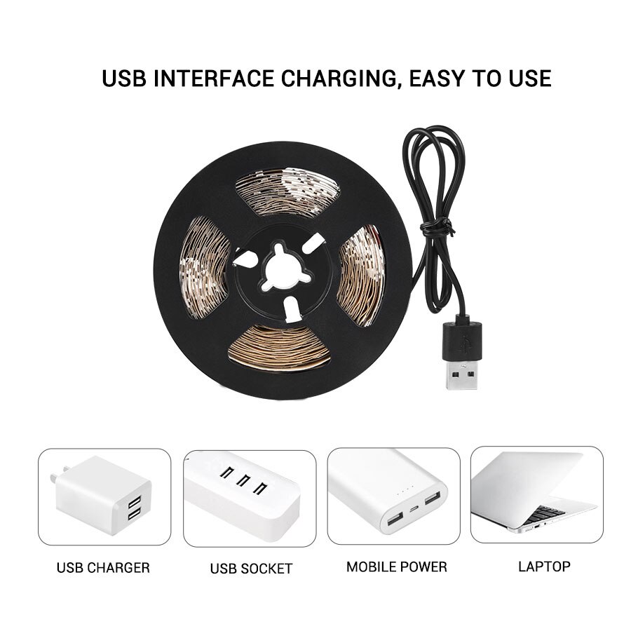 5v usb led vækstlys fuldt spektrum led strip 2835 60 leds/m phyto lampe til planter desktop vækst lys frøplante blomster plante lampe