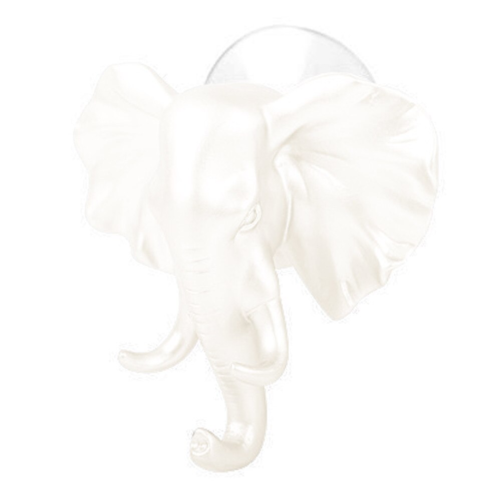Muur Deur Haak Mooie Olifant Hoofd Zelfklevende Hanger Bag Keys Sticky Holder Voor Jassen Hoeden Handdoeken Opknoping Organisator Decor q3: White