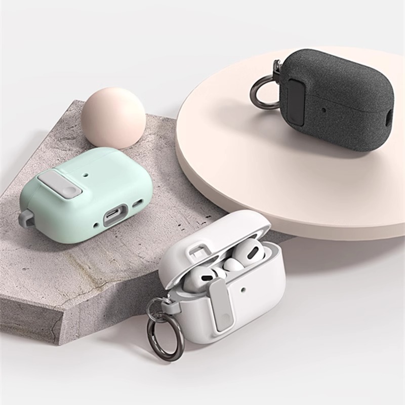 Skyddsfodral för airpods 4 , lyxigt hörlursfodral, stötsäkert fodral med krok