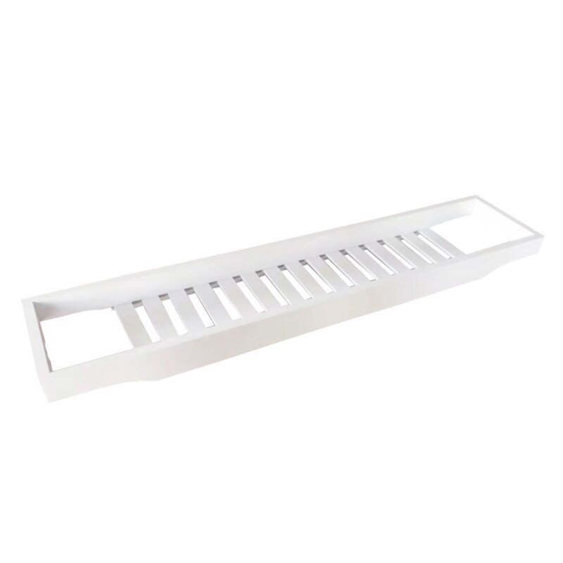 plateau de baignoire en bambou, organisateur de salle de bain douche, maison SPA support de rangement en bois pour livre porte-vin, accessoires de Table de bain: WHITE